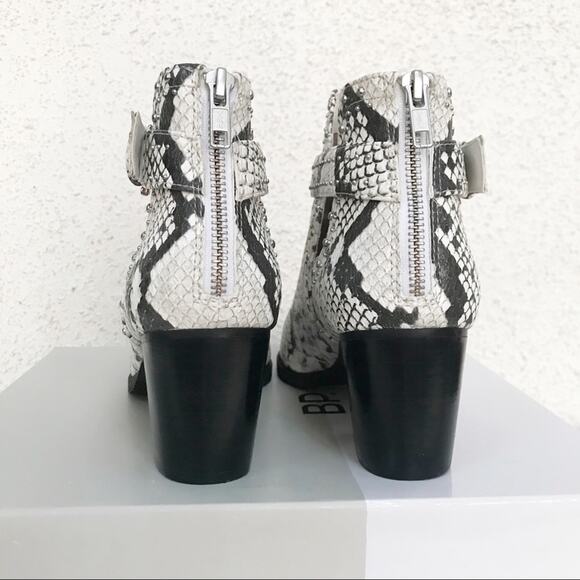 BP Sadey Snake Print Studded Cutout Ankle Boots - Picture 4 of 8